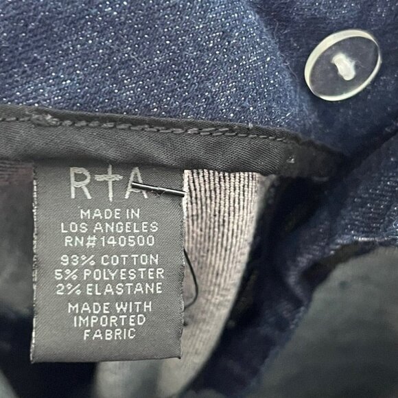 RTA Madison Zip Skinny Jeans Superior Blue Women’s Size 24 High Rise Stretch - Picture 12 of 13